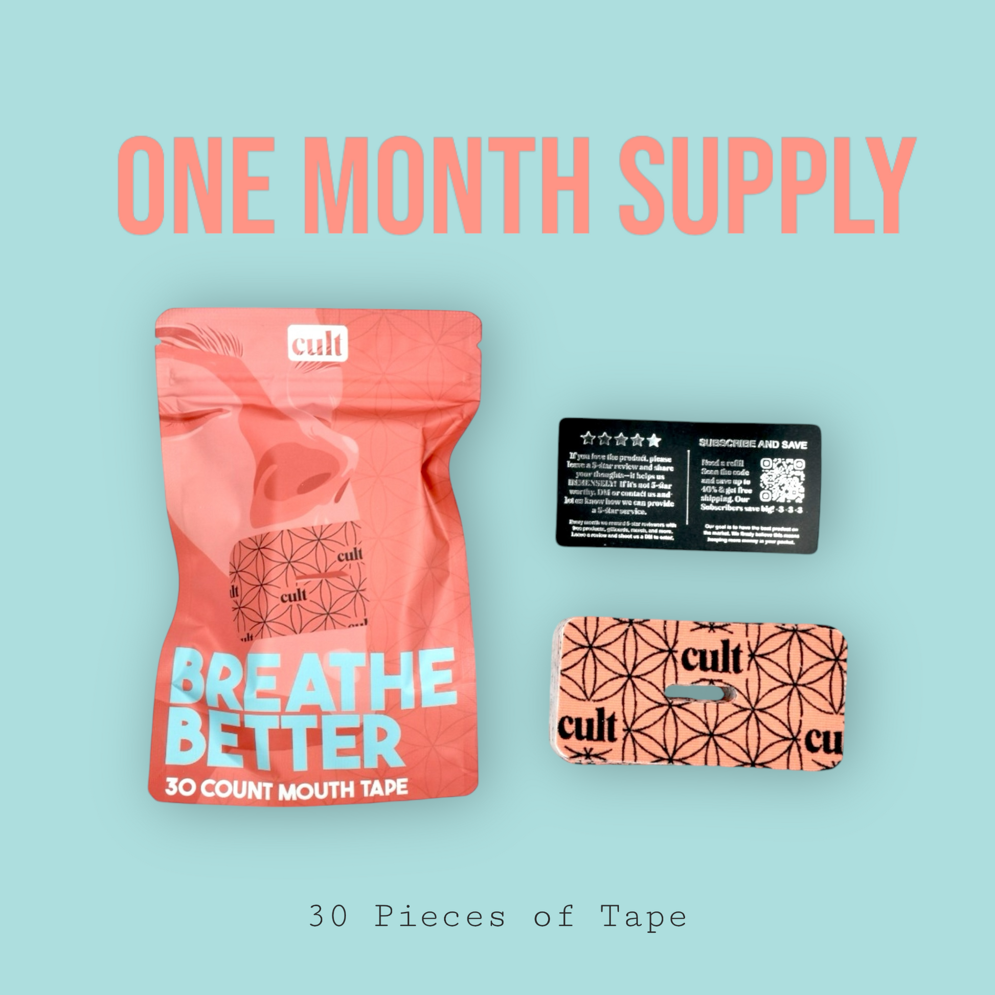 Mouth Tape Month Supply Breathe Better Cult